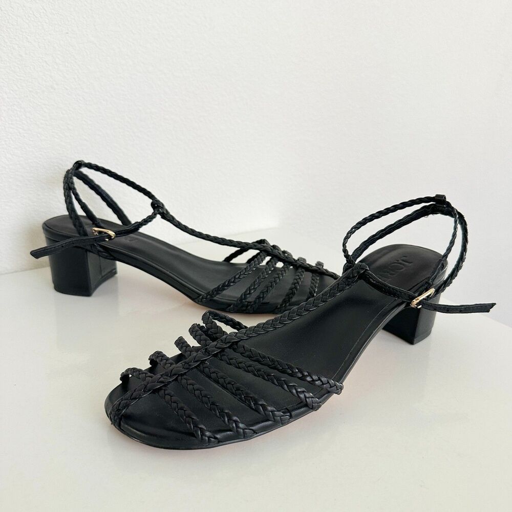 J. Crew Black Strappy Fisherman Heels